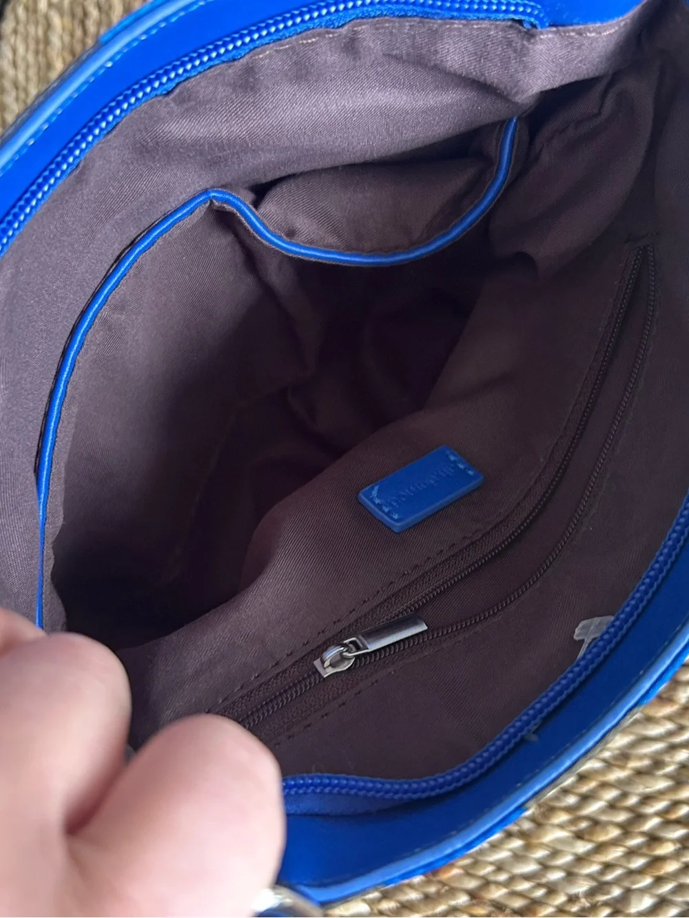 Ah Dorned brand blue camo crossbody bag